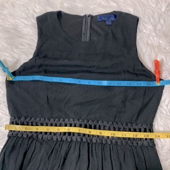 BLUE RAIN sleeveless dress lace at waist and hemline zip back partial lined sz S - Picture 8 of 11